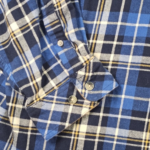 Legendary Whitetails Shirt Mens 3XL Blue Plaid Flannel Button Up Collar - Picture 4 of 12